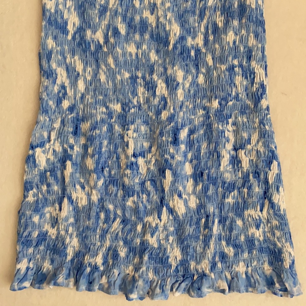 Faithfull The Brand | Magnolia Smocked Mini Dress Blue Roos Tie Dye (M/6) - Picture 15 of 16